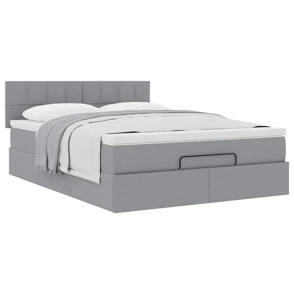 Struttura Letto Pouf con Materasso 140x200 cm in Tessuto | homemem39