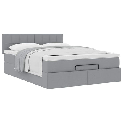 Struttura Letto Pouf con Materasso 140x200 cm in Tessuto | homemem39
