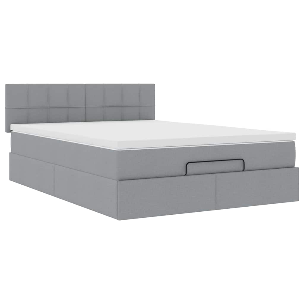 Struttura Letto Pouf con Materasso 140x200 cm in Tessuto | homemem39