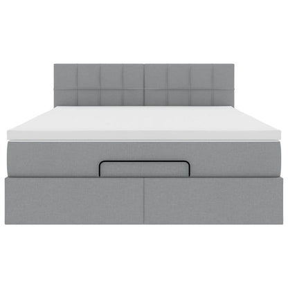 Struttura Letto Pouf con Materasso 140x200 cm in Tessuto | homemem39