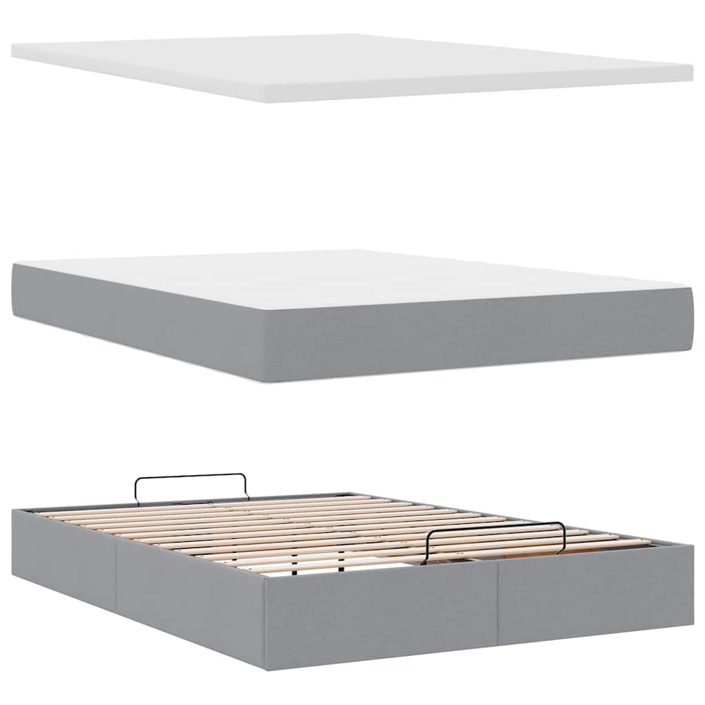 Struttura Letto Pouf con Materasso 140x200 cm in Tessuto | homemem39