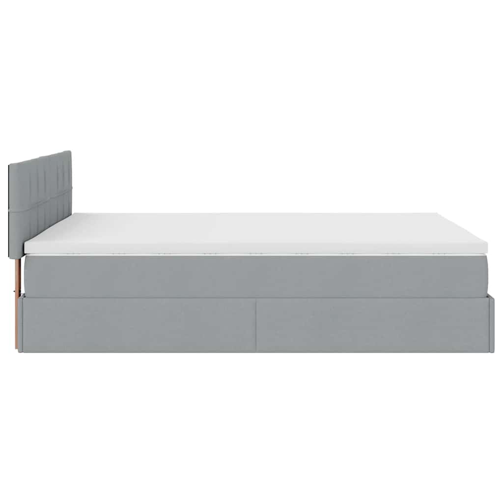 Struttura Letto Pouf con Materasso 140x200 cm in Tessuto | homemem39