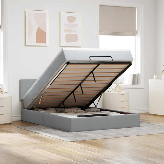 Struttura Letto Pouf con Materasso 140x200 cm in Tessuto | homemem39