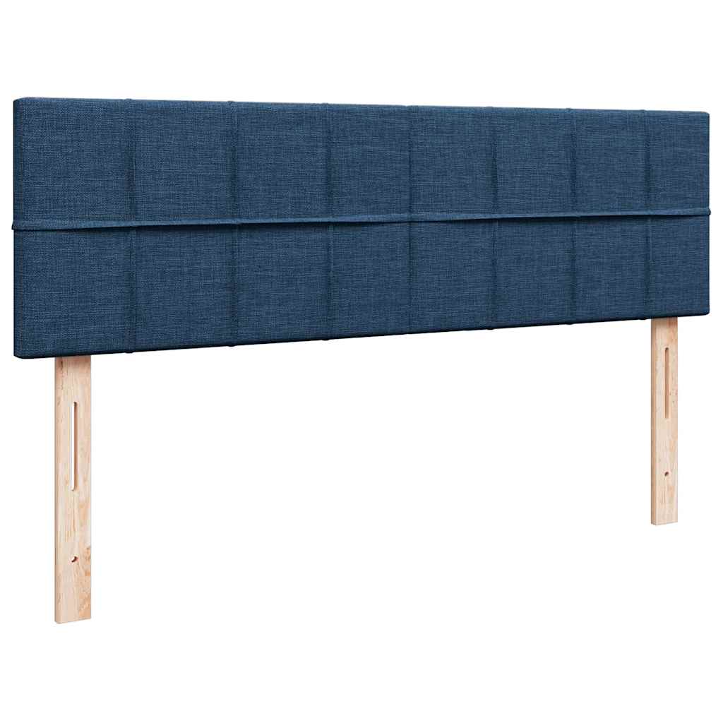 Struttura Letto Pouf con Materasso Blu 140x200cm in Tessuto