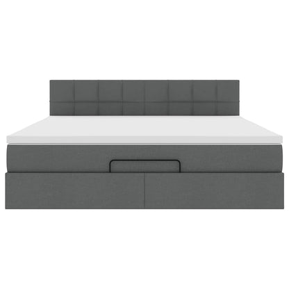 Struttura Letto Pouf con Materasso 160x200 cm in Tessuto