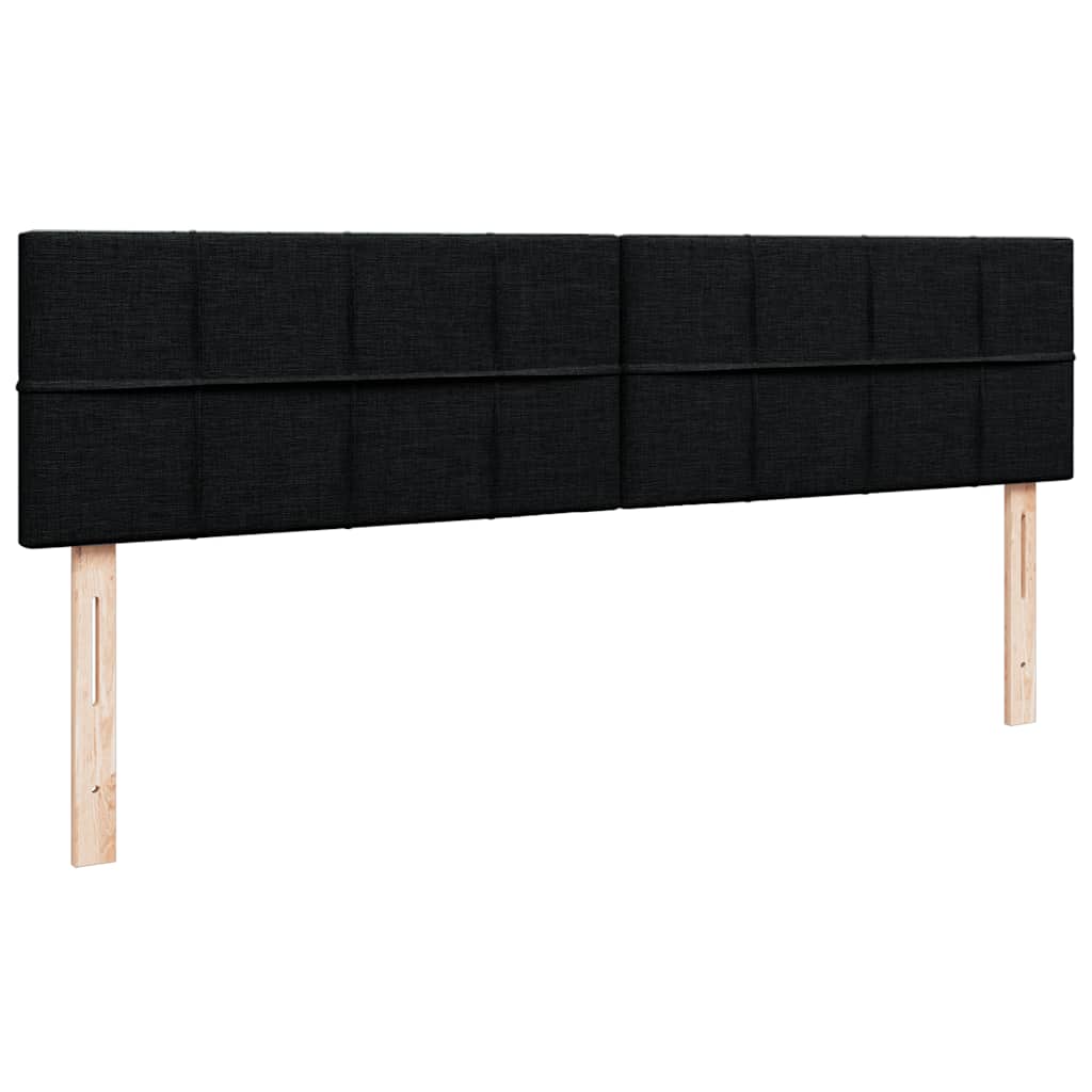 Struttura Letto Pouf con Materasso Nero 180x200 cm in Tessuto - homemem39
