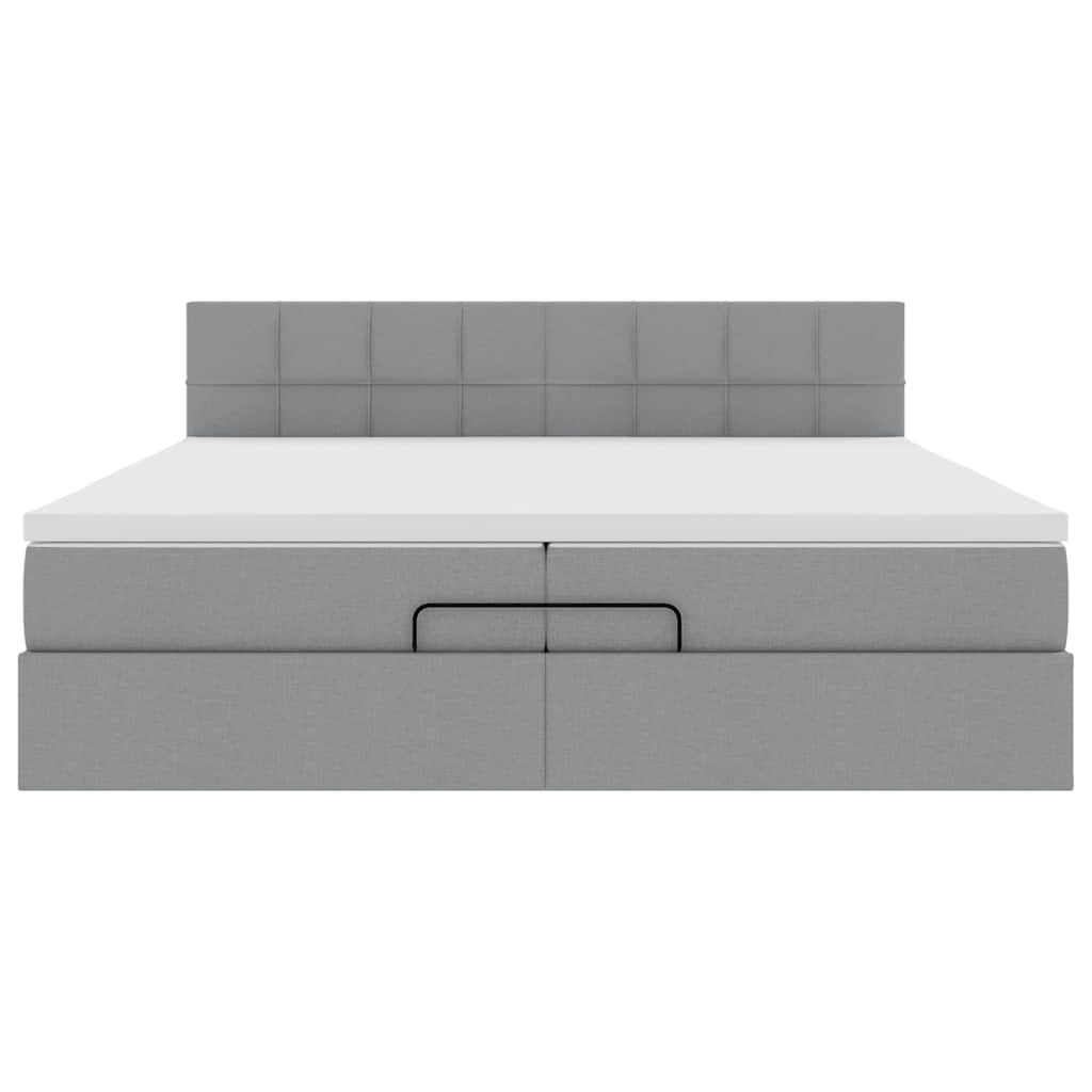 Struttura Letto Pouf con Materasso 200x200 cm in Tessuto | homemem39