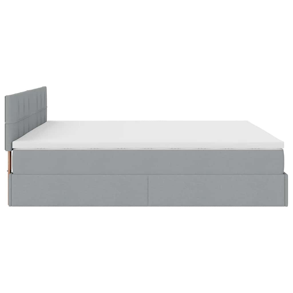 Struttura Letto Pouf con Materasso 200x200 cm in Tessuto | homemem39