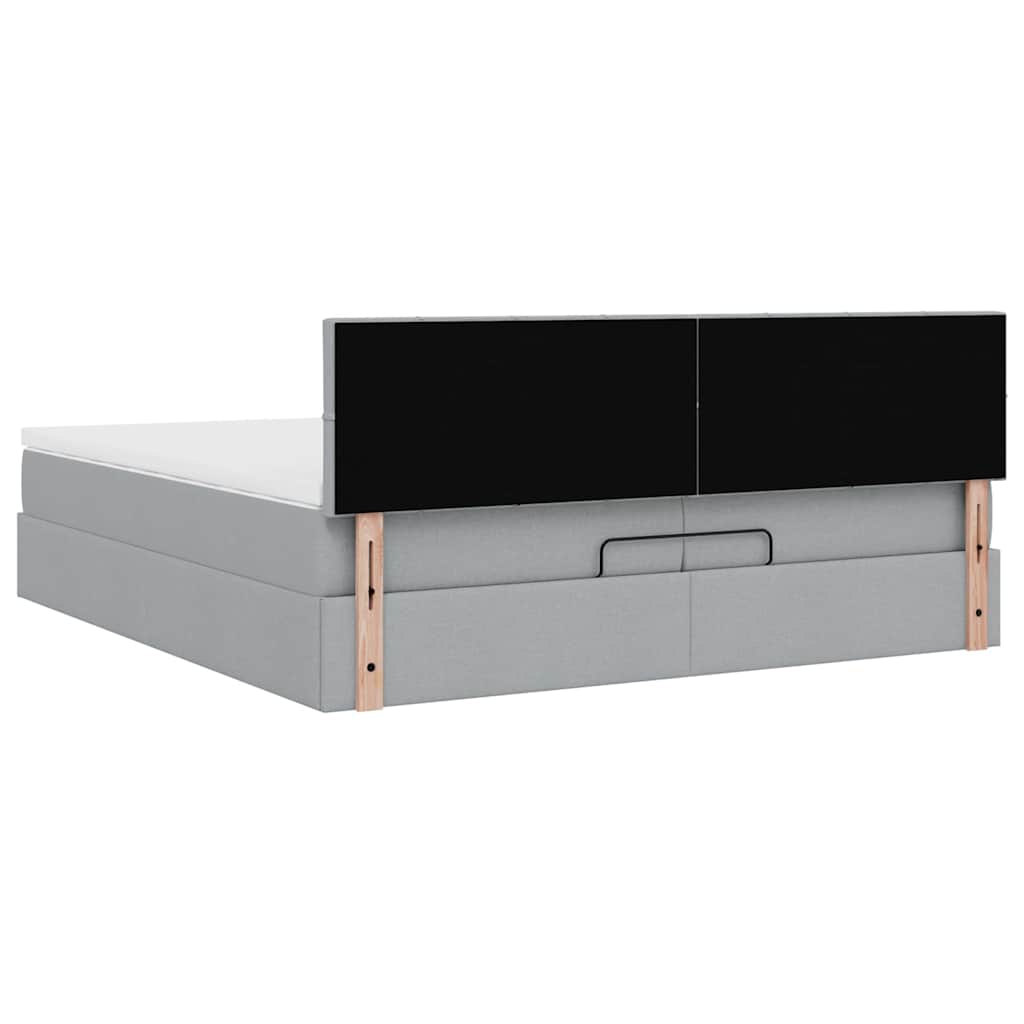 Struttura Letto Pouf con Materasso 200x200 cm in Tessuto | homemem39