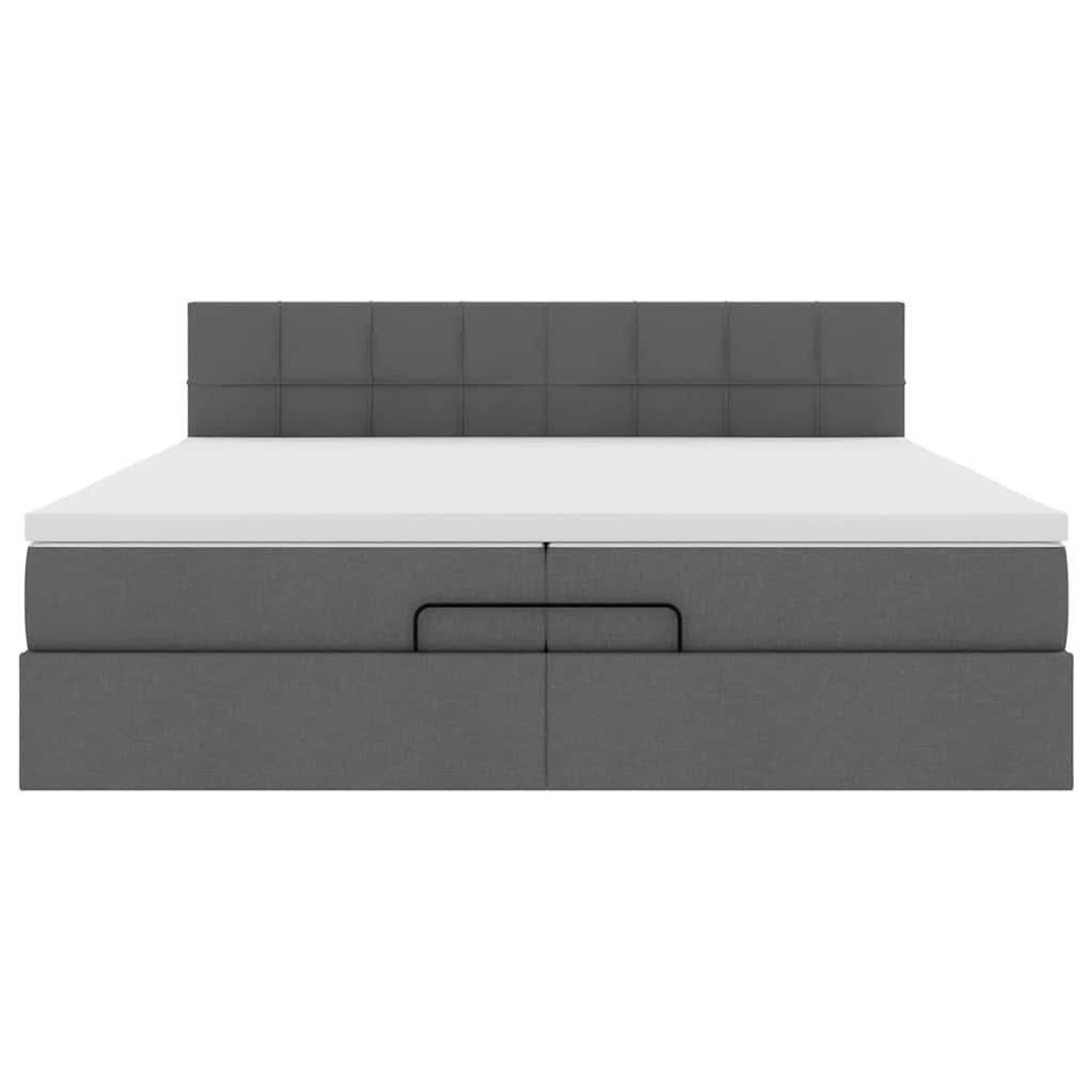 Struttura Letto Pouf con Materasso 200x200 cm in Tessuto | homemem39