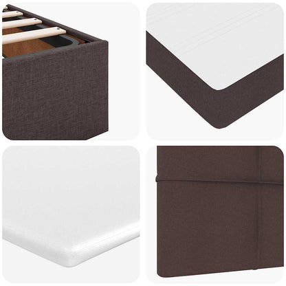 Struttura Letto Pouf con Materasso 200x200 cm in Tessuto