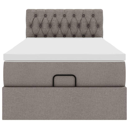 Struttura Letto Pouf con Materasso Tortora 80x200 cm in Tessuto