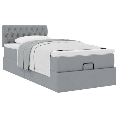Struttura Letto Pouf con Materasso 90x190 cm in Tessuto | homemem39