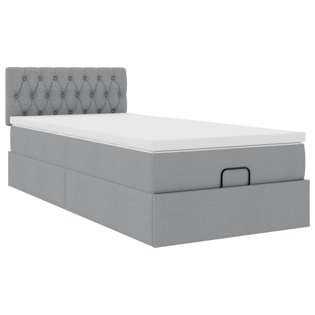Struttura Letto Pouf con Materasso 90x190 cm in Tessuto | homemem39