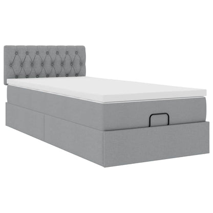Struttura Letto Pouf con Materasso 90x190 cm in Tessuto | homemem39