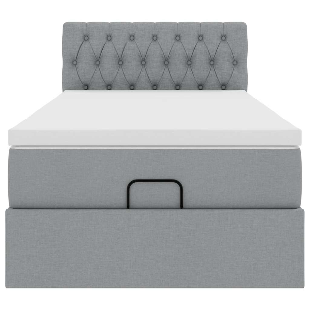 Struttura Letto Pouf con Materasso 90x190 cm in Tessuto | homemem39