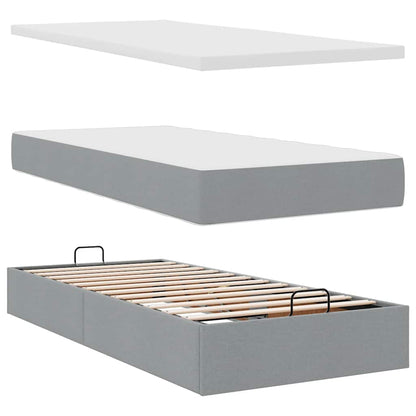 Struttura Letto Pouf con Materasso 90x190 cm in Tessuto | homemem39