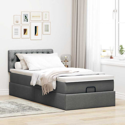 Struttura Letto Pouf con Materasso 90x190 cm in Tessuto | homemem39