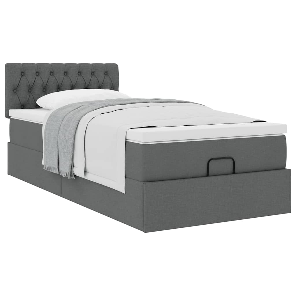 Struttura Letto Pouf con Materasso 90x190 cm in Tessuto | homemem39