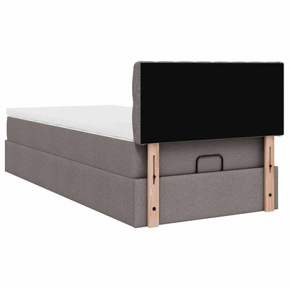 Struttura Letto Pouf con Materasso Tortora 90x190 cm in Tessuto | homemem39