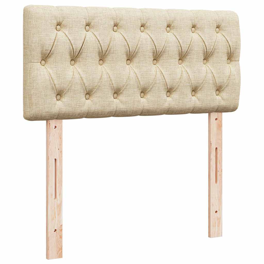 Pouf Letto con Materasso Crema 90x200 cm in Tessuto | homemem39