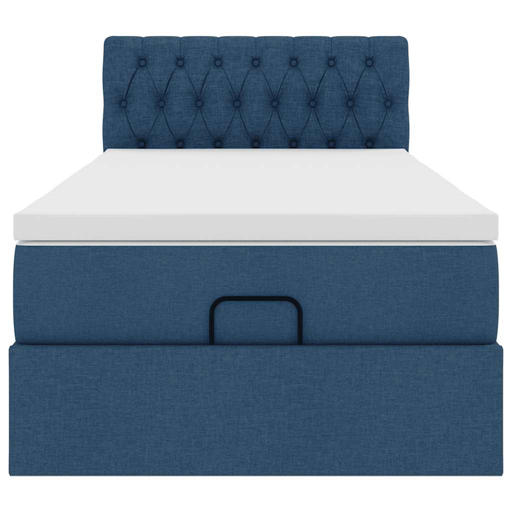 Pouf Letto con Materasso Blu 90x200 cm in Tessuto | homemem39