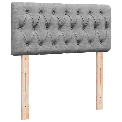 Pouf Letto con Materasso Grigio Chiaro 100x200 cm in Tessuto