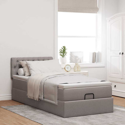 Pouf Letto con Materasso Tortora 100x200 cm in Tessuto | homemem39