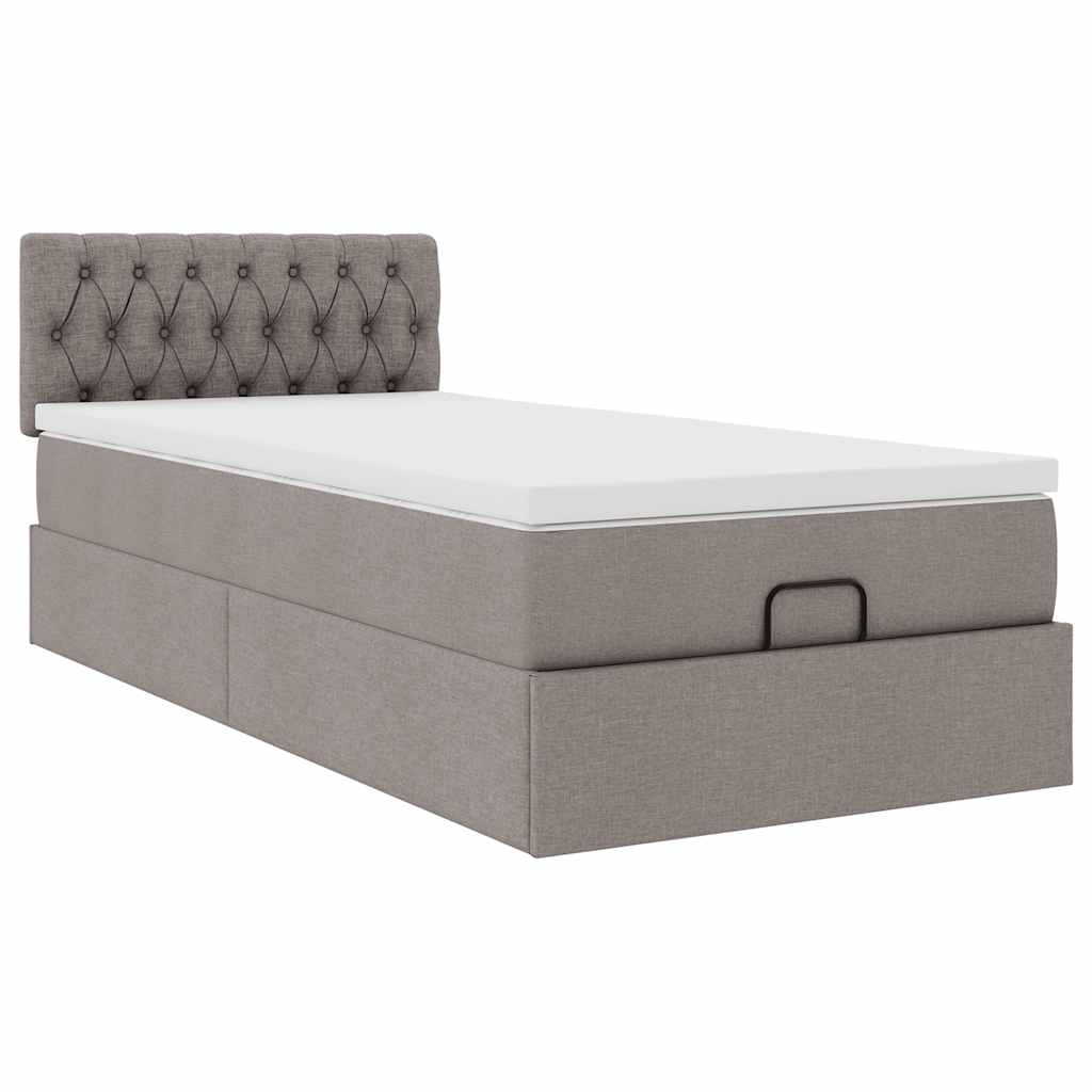 Pouf Letto con Materasso Tortora 100x200 cm in Tessuto | homemem39