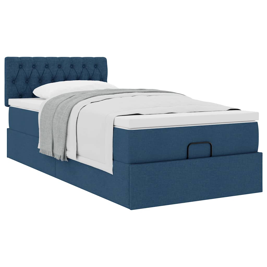 Pouf Letto con Materasso Blu 100x200 cm in Tessuto | homemem39