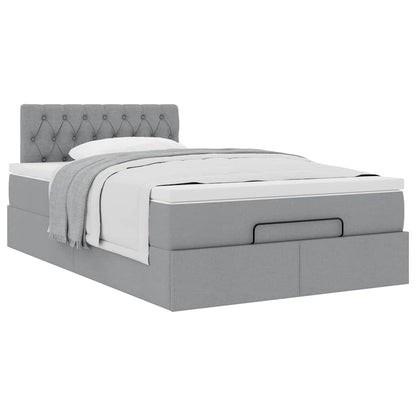 Pouf Letto con Materasso Grigio Chiaro 120x190 cm in Tessuto | homemem39