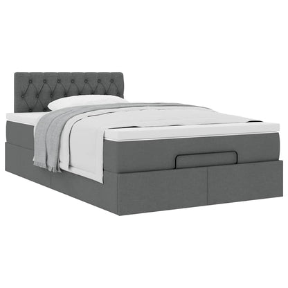 Pouf Letto con Materasso Grigio Scuro 120x190 cm in Tessuto | homemem39