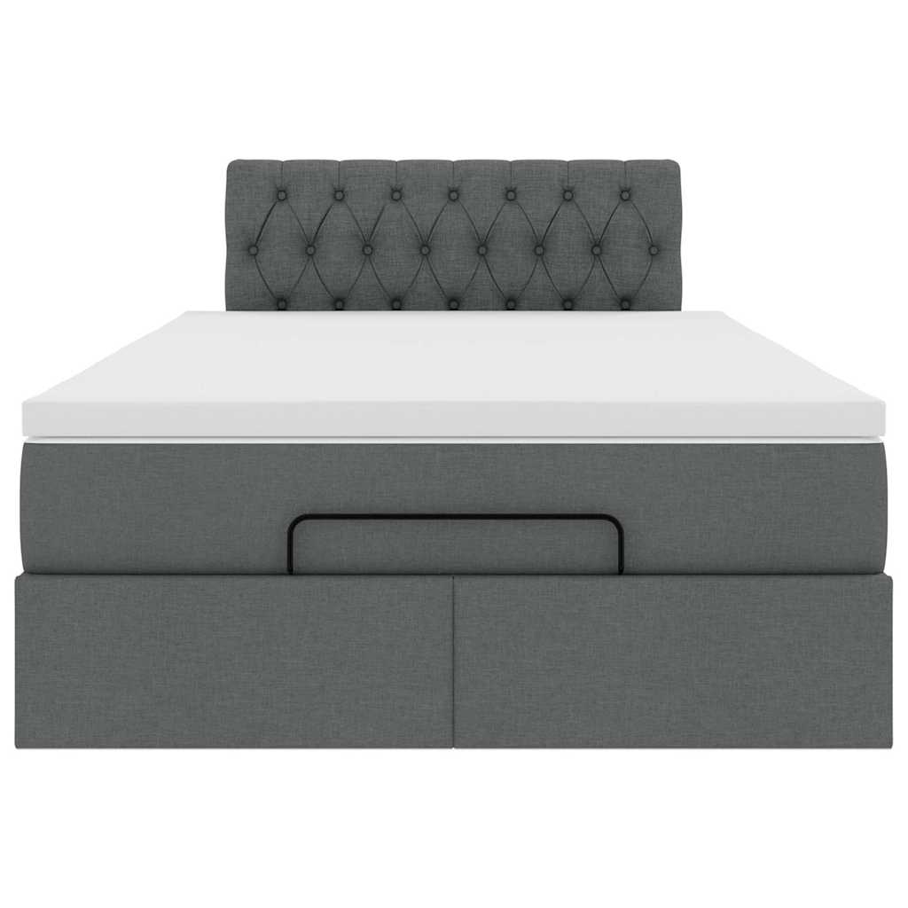 Pouf Letto con Materasso Grigio Scuro 120x190 cm in Tessuto | homemem39