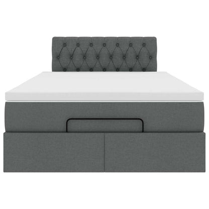 Pouf Letto con Materasso Grigio Scuro 120x190 cm in Tessuto | homemem39
