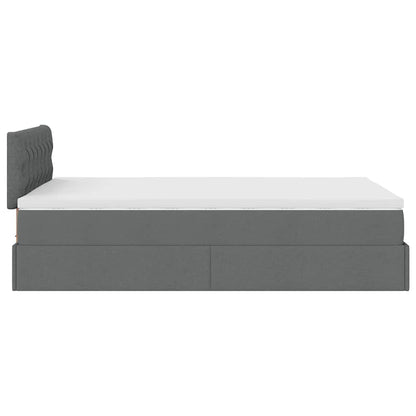 Pouf Letto con Materasso Grigio Scuro 120x190 cm in Tessuto | homemem39