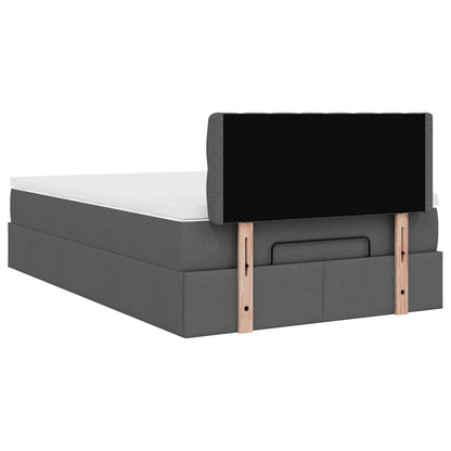 Pouf Letto con Materasso Grigio Scuro 120x190 cm in Tessuto | homemem39