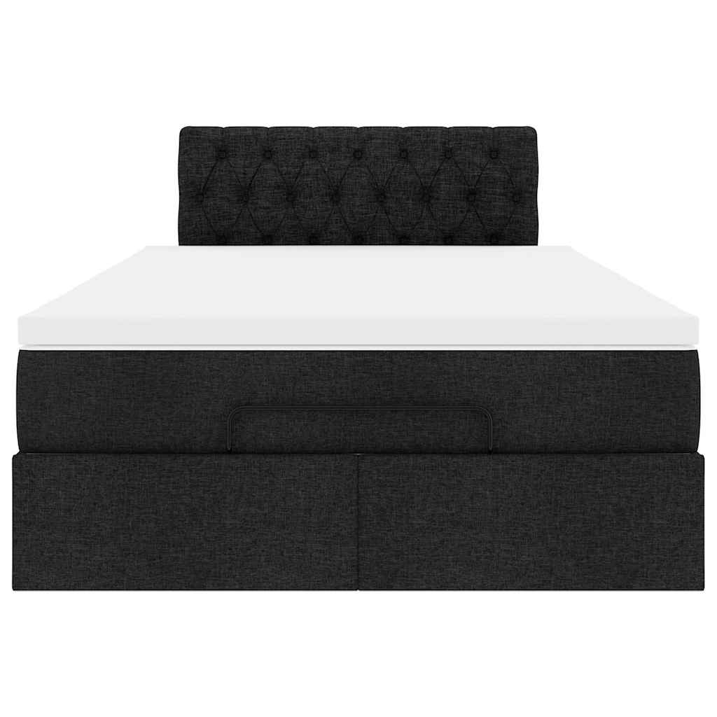 Pouf Letto con Materasso Nero 120x190 cm in Tessuto | homemem39