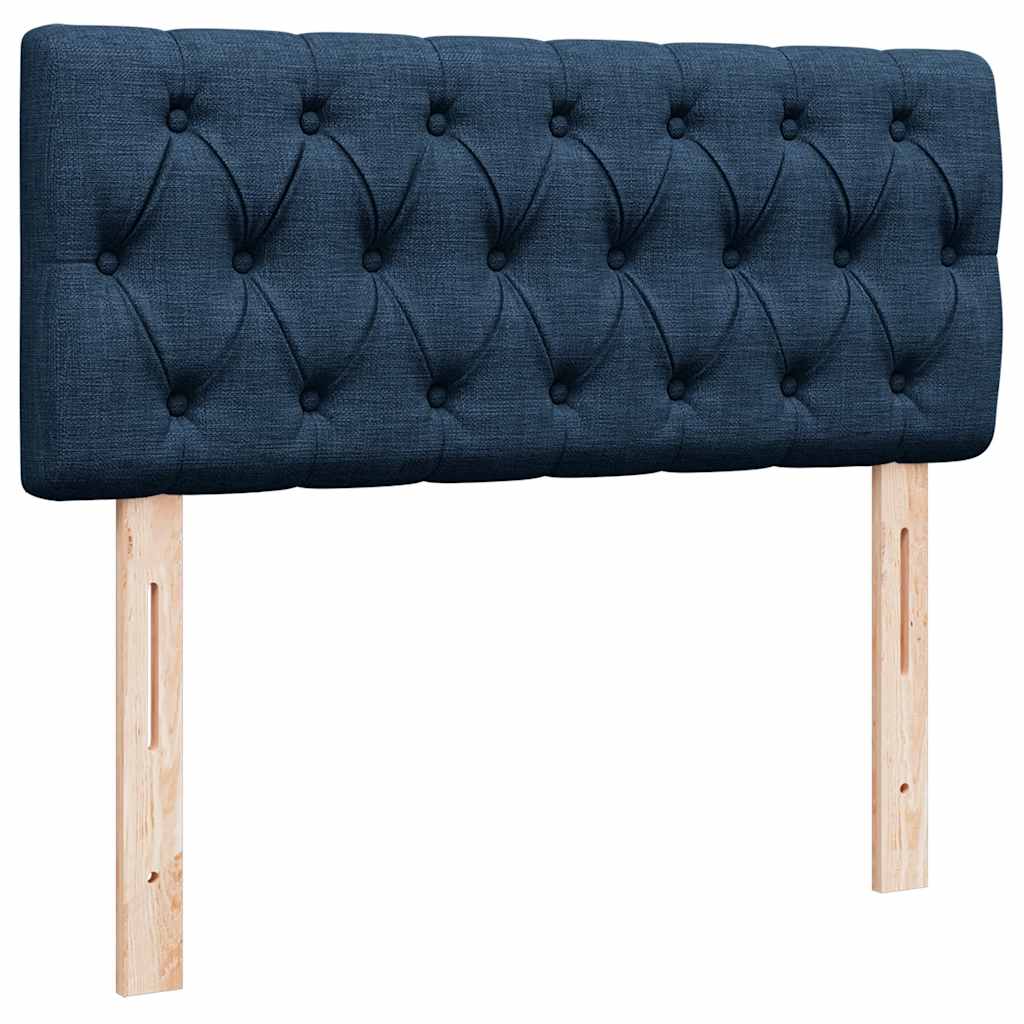 Struttura Letto Pouf con Materasso Blu 120x190 cm in Tessuto | homemem39
