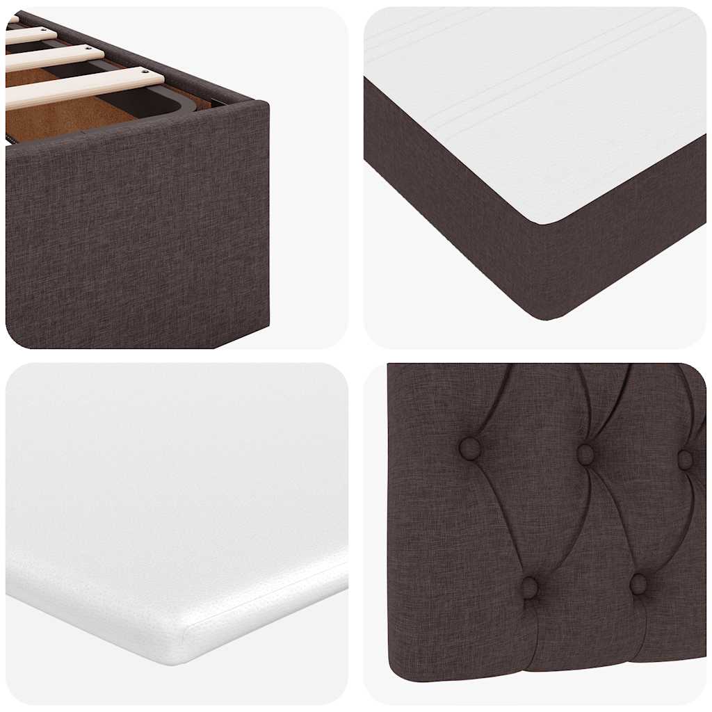 Pouf Letto con Materasso Marrone Scuro 120x200 cm in Tessuto | homemem39