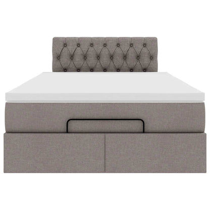 Struttura Letto Pouf con Materasso Tortora 120x200cm in Tessuto | homemem39