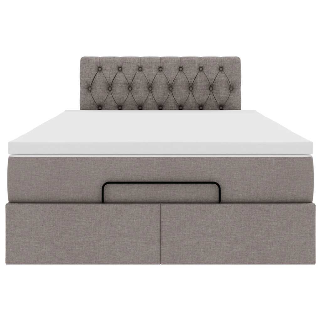 Struttura Letto Pouf con Materasso Tortora 120x200cm in Tessuto
