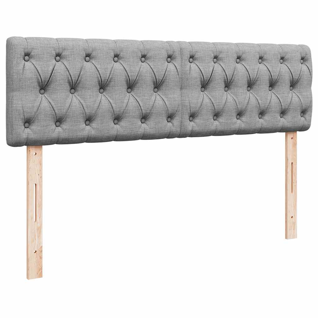 Pouf Letto con Materasso Grigio Chiaro 140x190 cm in Tessuto