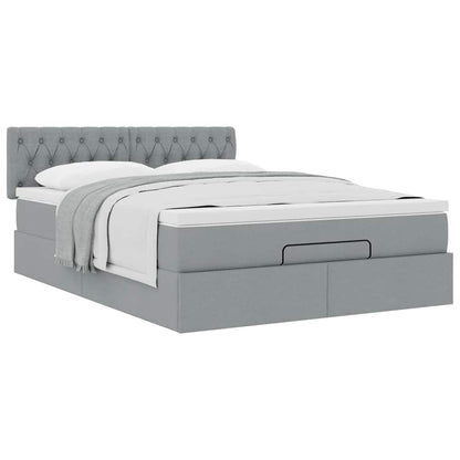 Struttura Letto Pouf con Materasso 140x200 cm in Tessuto | homemem39