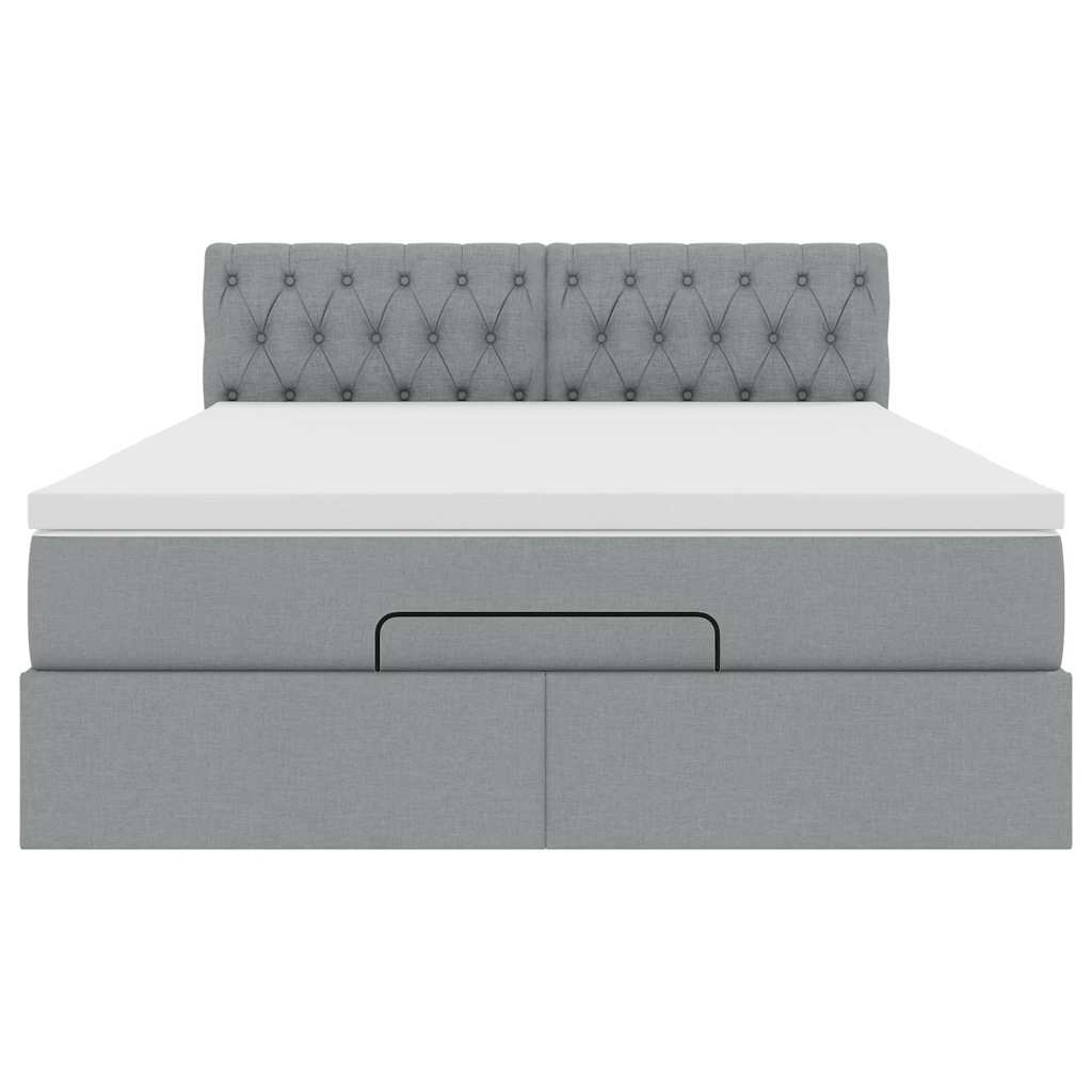 Struttura Letto Pouf con Materasso 140x200 cm in Tessuto | homemem39