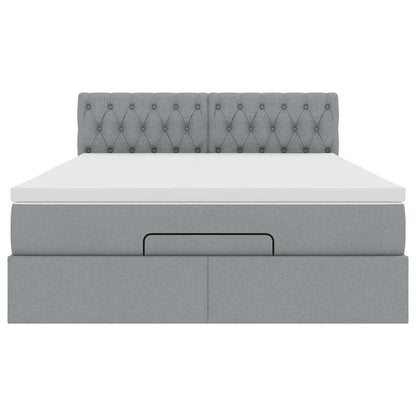 Struttura Letto Pouf con Materasso 140x200 cm in Tessuto | homemem39