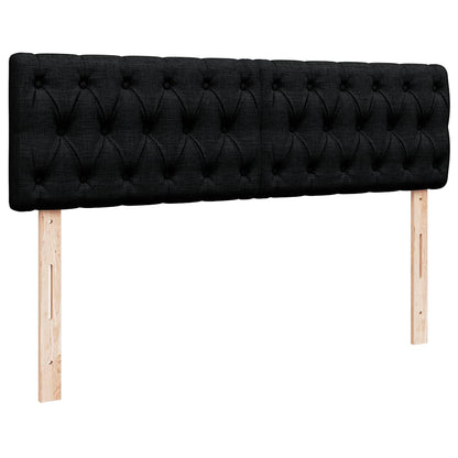 Pouf Letto con Materasso Nero 140x200 cm in Tessuto