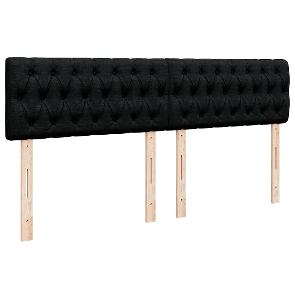 Struttura Letto Pouf con Materasso Nero 180x200 cm in Tessuto