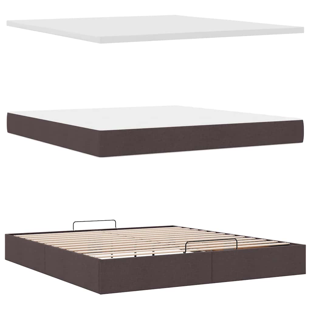 Struttura Letto Pouf con Materasso 180x200 cm in Tessuto | homemem39