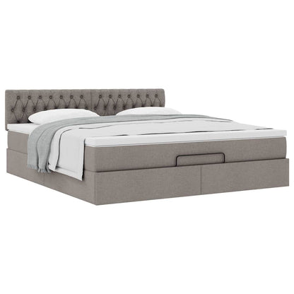 Struttura Letto Pouf con Materasso Tortora 180x200cm in Tessuto | homemem39