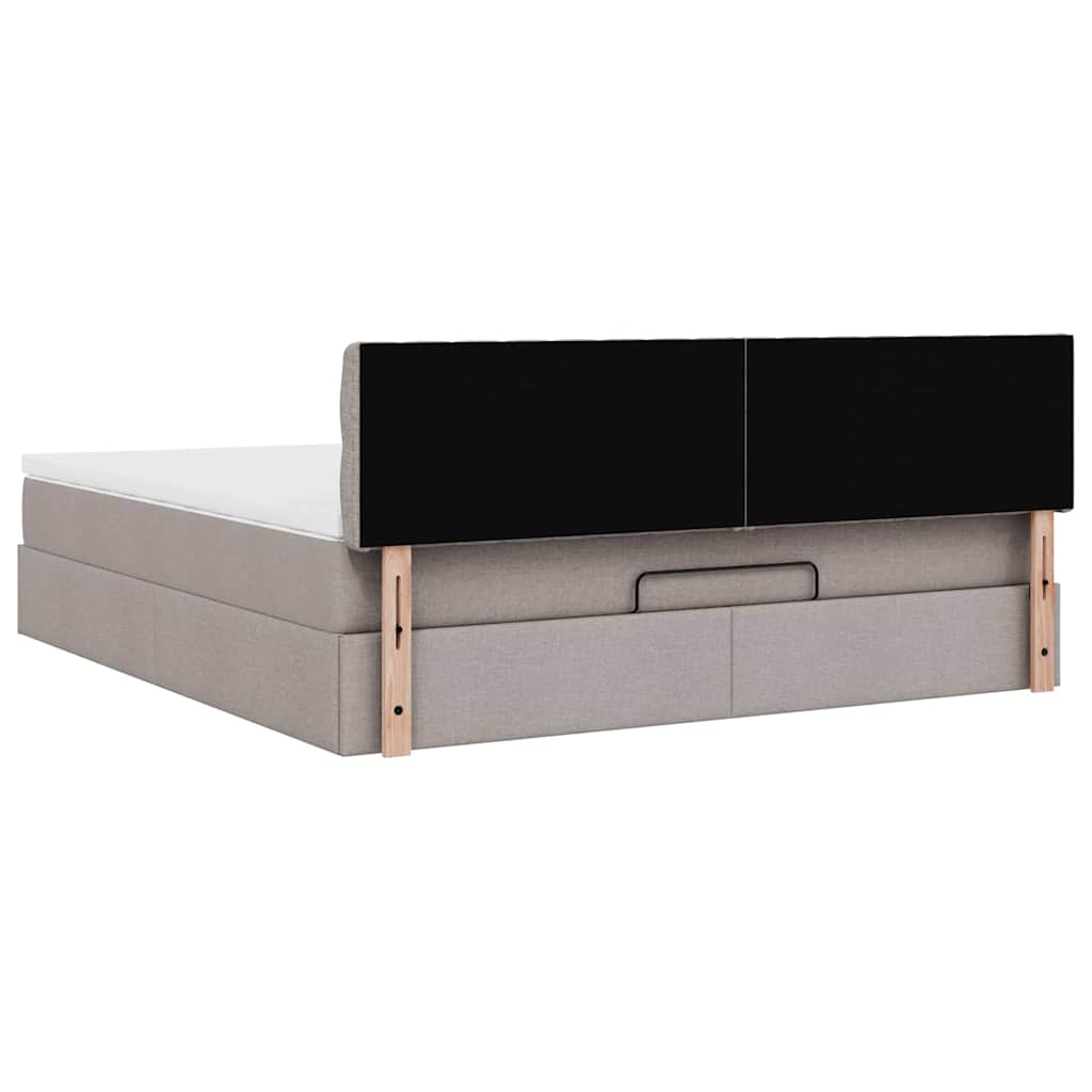 Struttura Letto Pouf con Materasso Tortora 180x200cm in Tessuto | homemem39